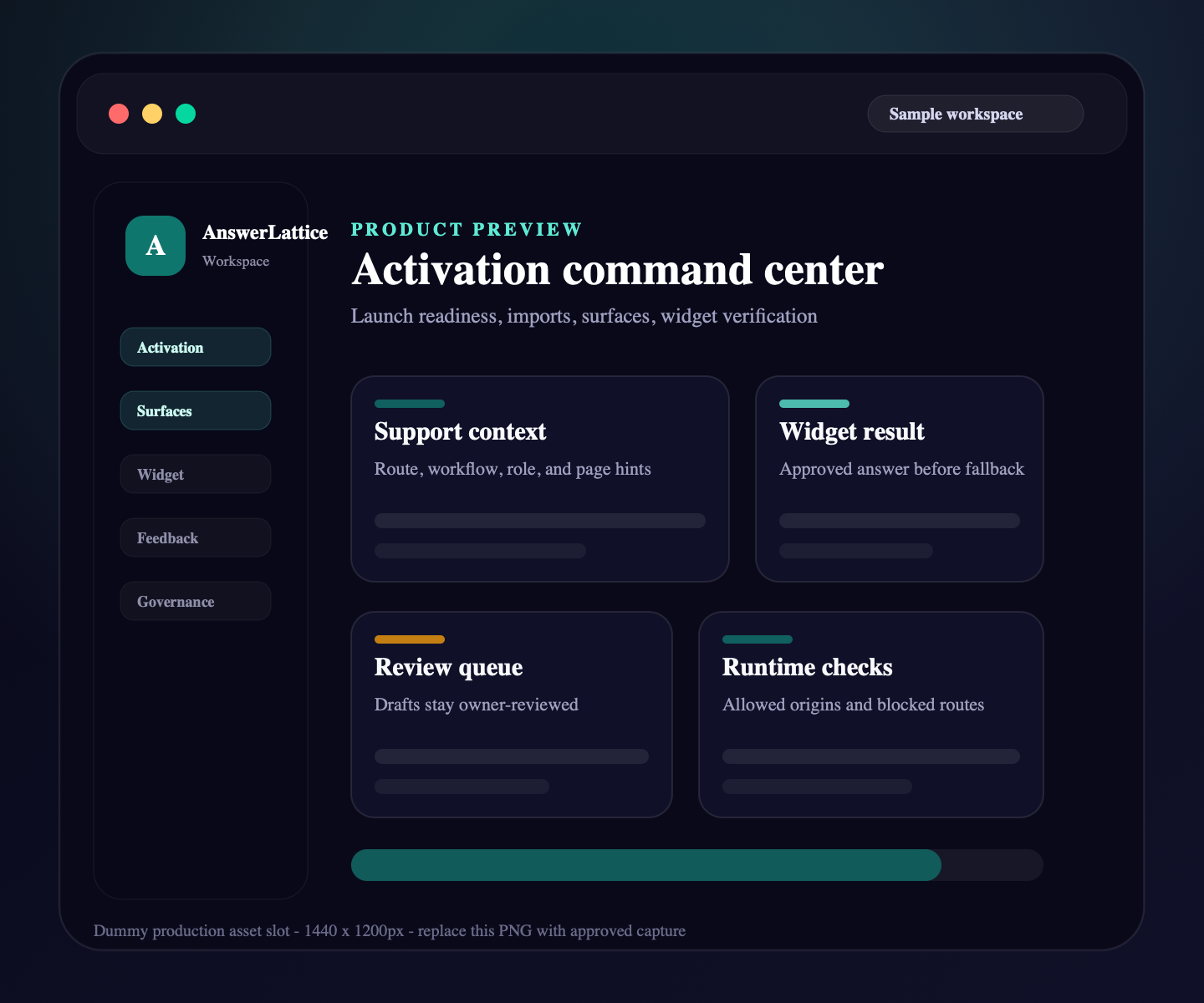 Sample AnswerLattice activation command center placeholder